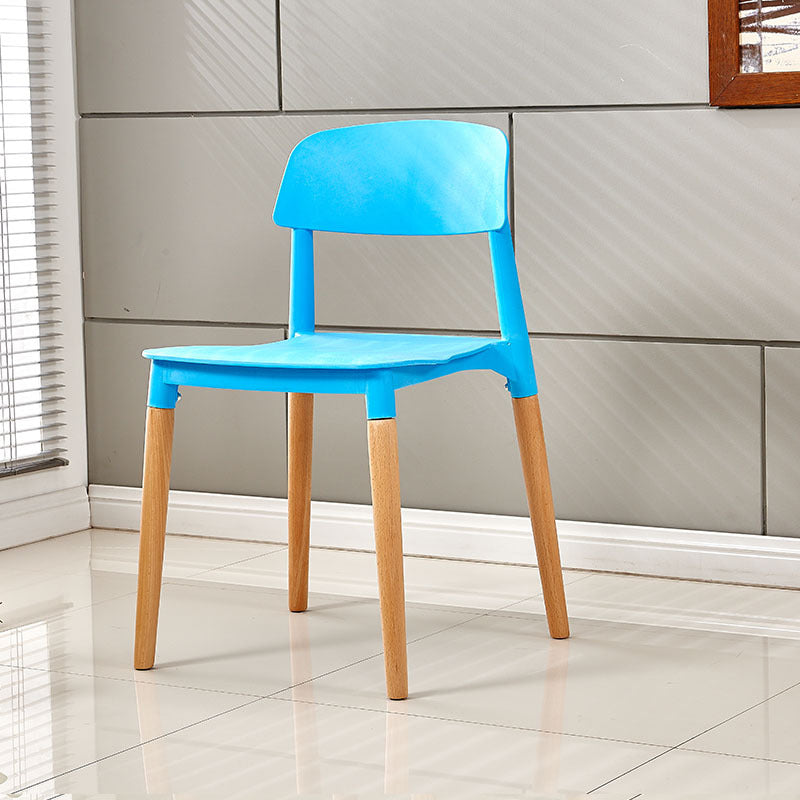 Modern White Opening Back Dining Side Chair Wood Kitchen Dining Side Chair