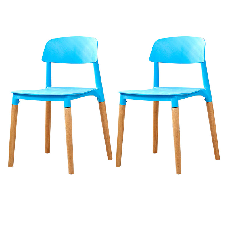 Modern White Opening Back Dining Side Chair Wood Kitchen Dining Side Chair