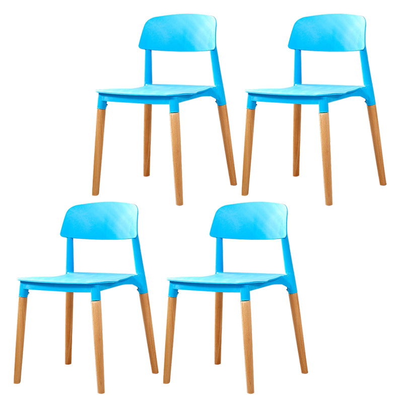 Modern White Opening Back Dining Side Chair Wood Kitchen Dining Side Chair