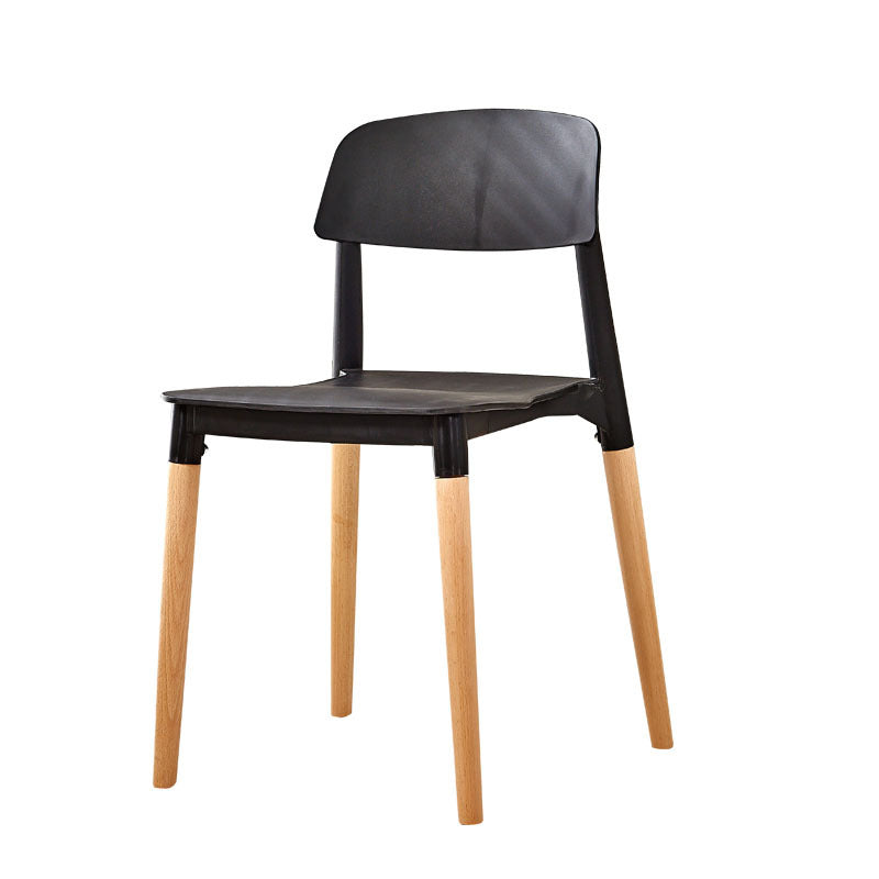 Chaise d'appoint de salle à manger blanche moderne avec dossier ouvert, chaise d'appoint de cuisine en bois
