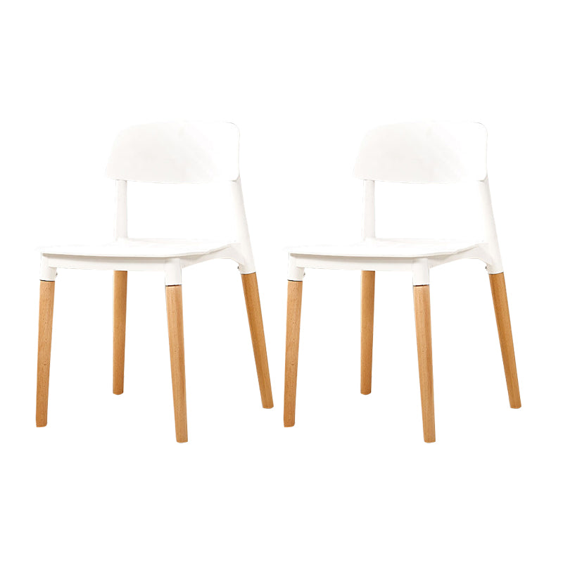 Modern White Opening Back Dining Side Chair Wood Kitchen Dining Side Chair