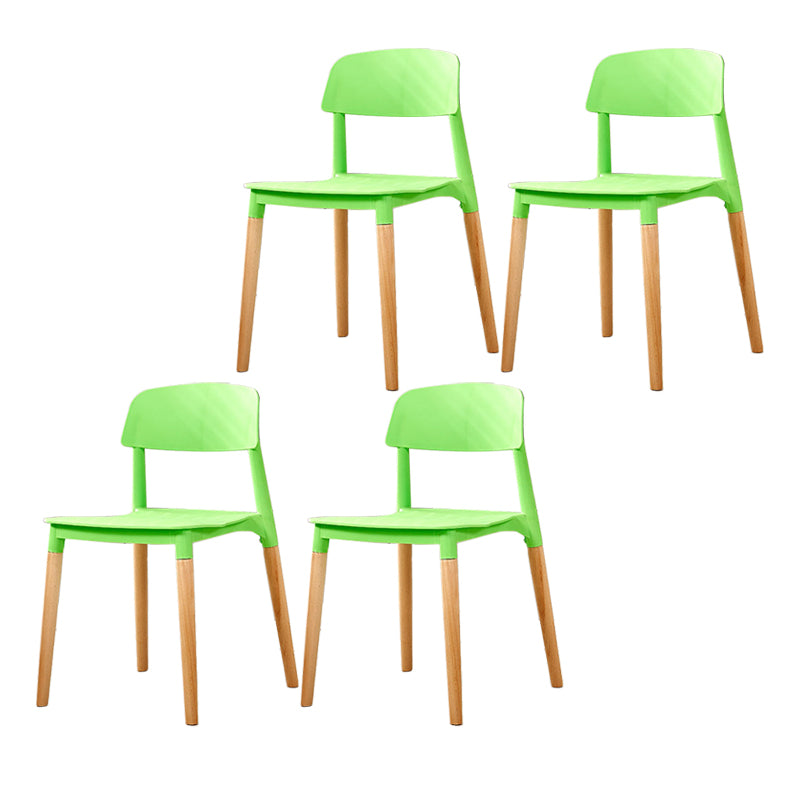 Modern White Opening Back Dining Side Chair Wood Kitchen Dining Side Chair