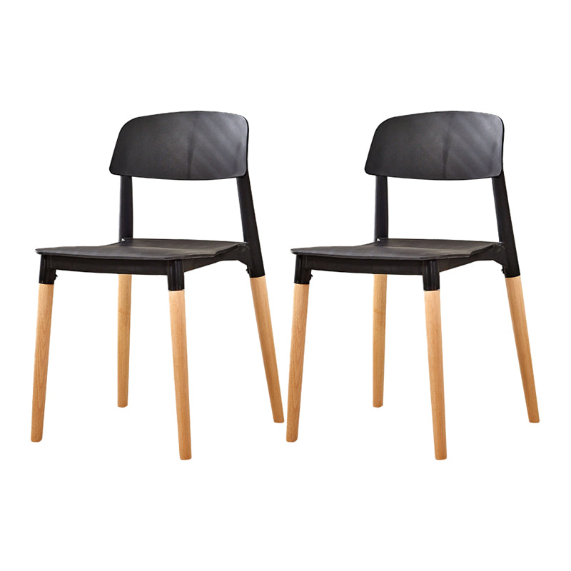 Modern White Opening Back Dining Side Chair Wood Kitchen Dining Side Chair