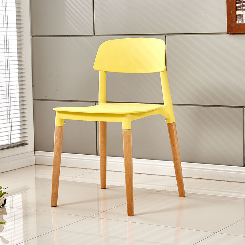 Modern White Opening Back Dining Side Chair Wood Kitchen Dining Side Chair
