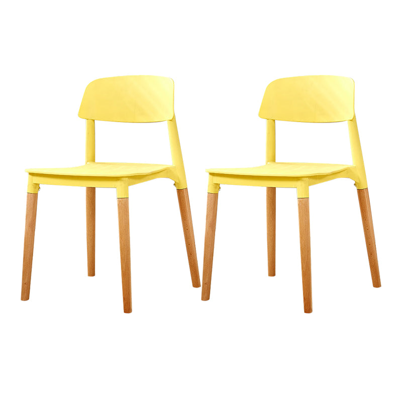 Modern White Opening Back Dining Side Chair Wood Kitchen Dining Side Chair