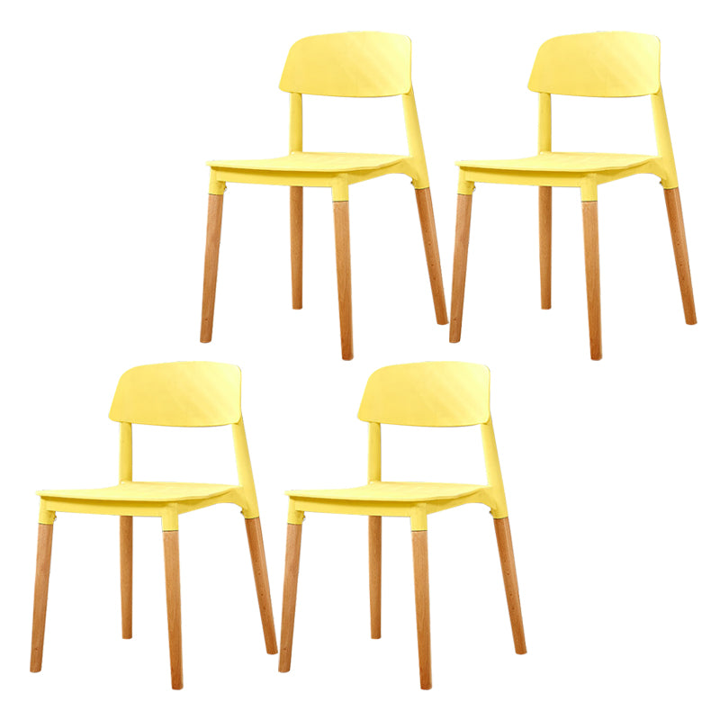 Modern White Opening Back Dining Side Chair Wood Kitchen Dining Side Chair