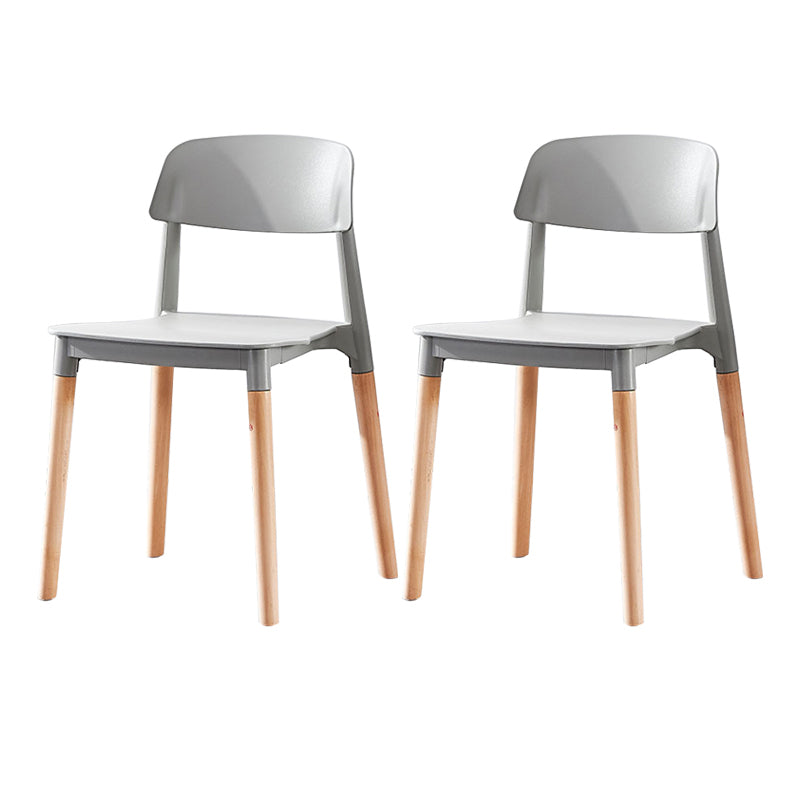 Modern White Opening Back Dining Side Chair Wood Kitchen Dining Side Chair