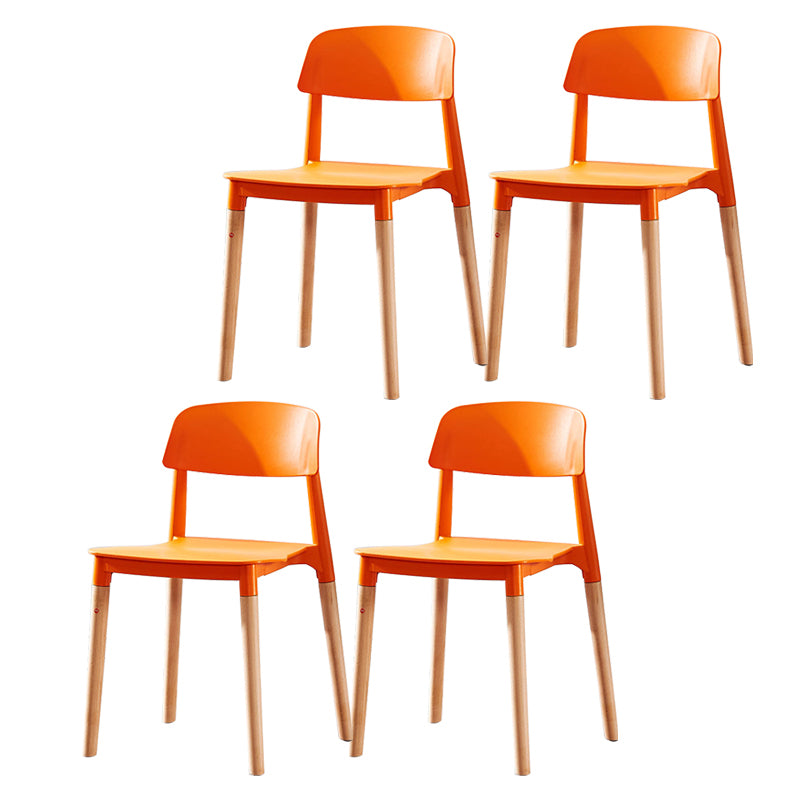 Modern White Opening Back Dining Side Chair Wood Kitchen Dining Side Chair