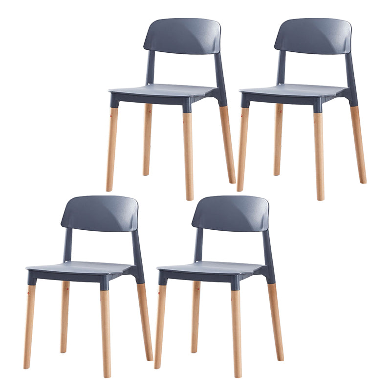 Modern White Opening Back Dining Side Chair Wood Kitchen Dining Side Chair