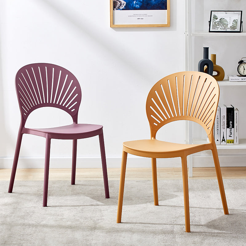 Plastic Modern Style Indoor-Outdoor Chair Open Back Dining Side Chairs