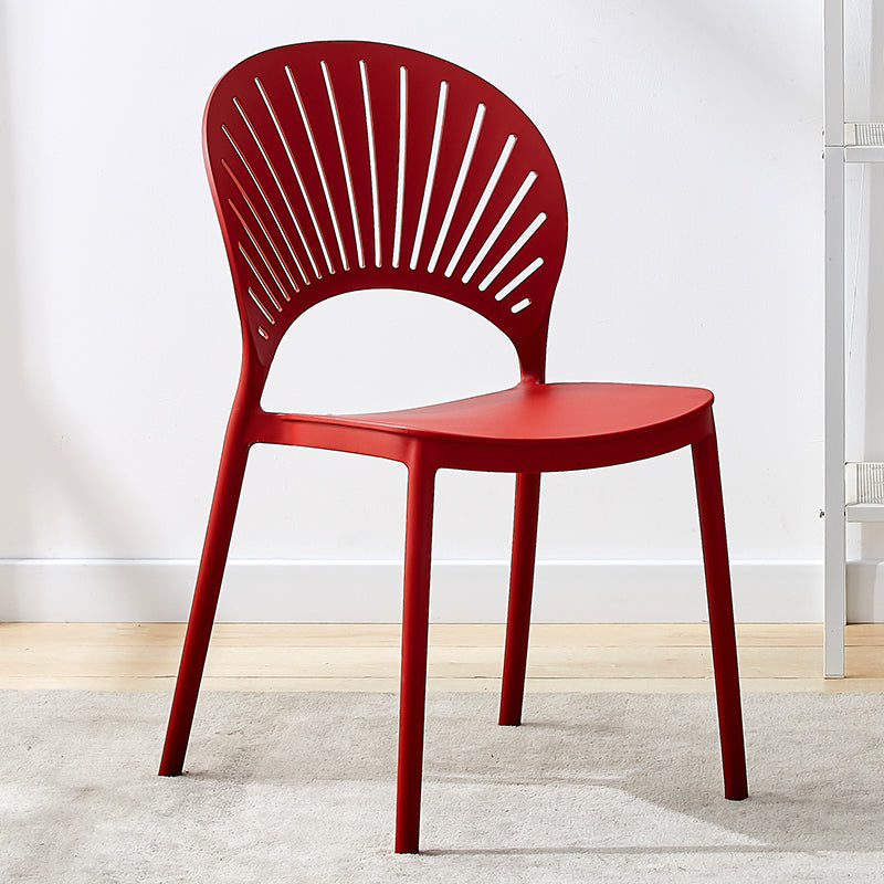 Plastic Modern Style Indoor-Outdoor Chair Open Back Dining Side Chairs
