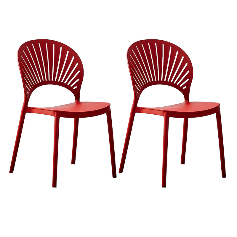 Plastic Modern Style Indoor-Outdoor Chair Open Back Dining Side Chairs