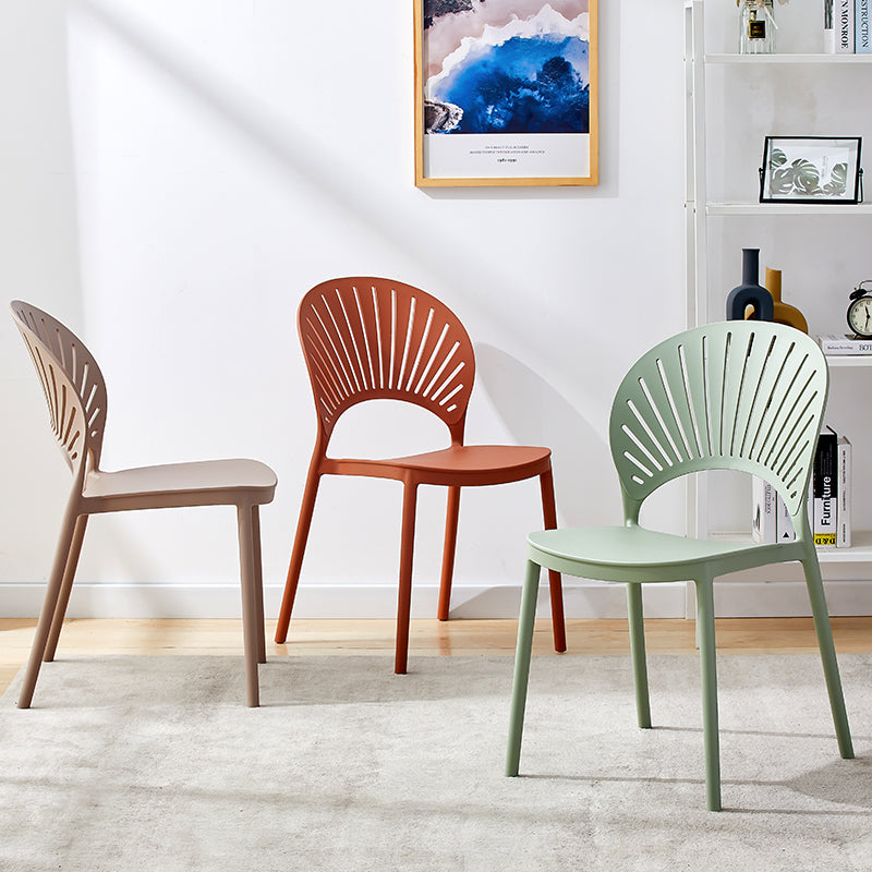 Plastic Modern Style Indoor-Outdoor Chair Open Back Dining Side Chairs