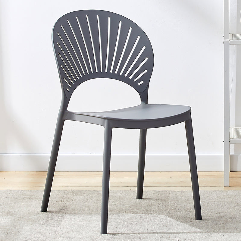 Plastic Modern Style Indoor-Outdoor Chair Open Back Dining Side Chairs
