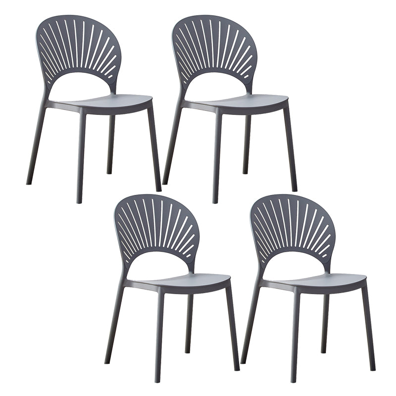 Plastic Modern Style Indoor-Outdoor Chair Open Back Dining Side Chairs