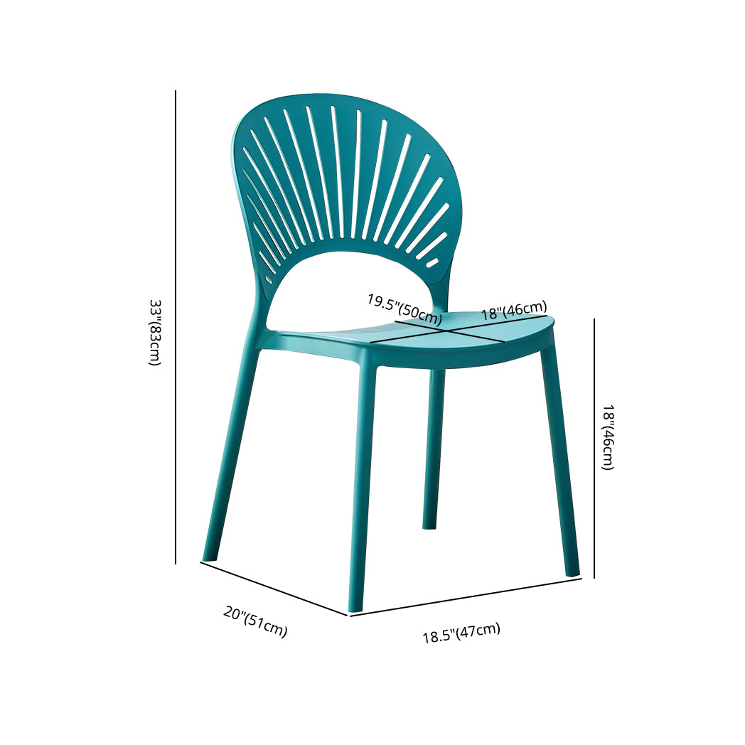 Plastic Modern Style Indoor-Outdoor Chair Open Back Dining Side Chairs