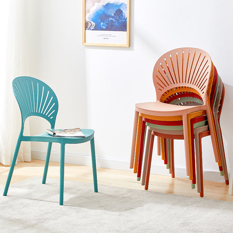 Plastic Modern Style Indoor-Outdoor Chair Open Back Dining Side Chairs
