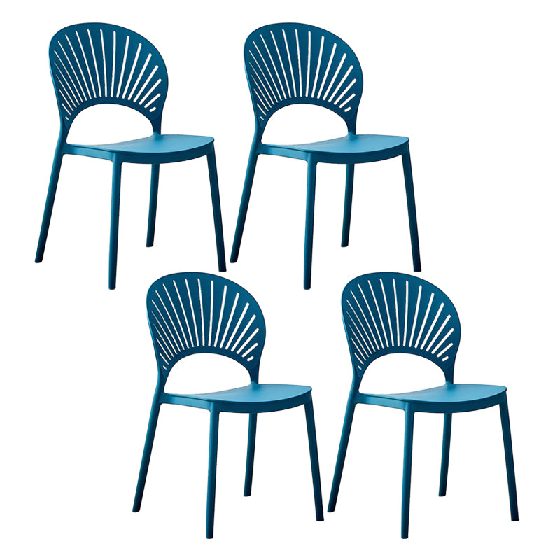 Plastic Modern Style Indoor-Outdoor Chair Open Back Dining Side Chairs