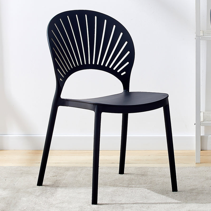 Plastic Modern Style Indoor-Outdoor Chair Open Back Dining Side Chairs