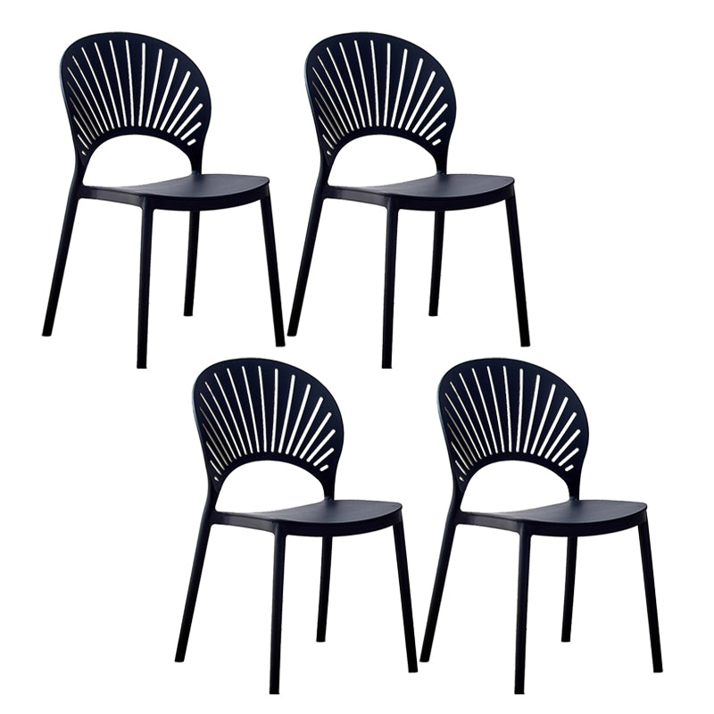 Plastic Modern Style Indoor-Outdoor Chair Open Back Dining Side Chairs