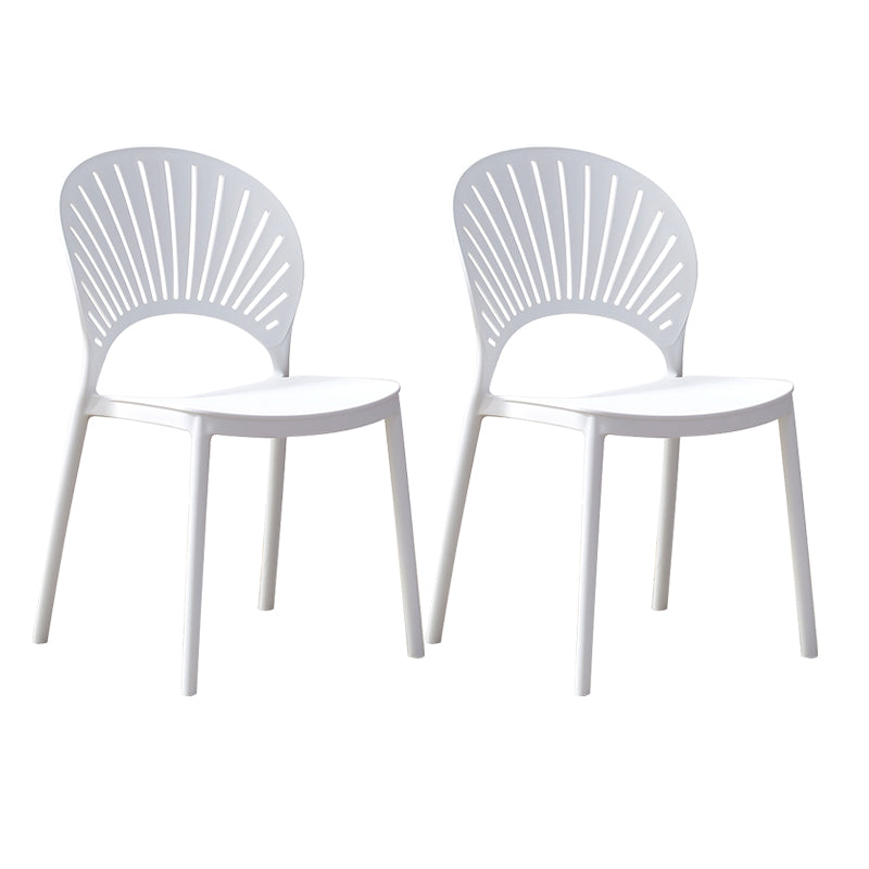 Plastic Modern Style Indoor-Outdoor Chair Open Back Dining Side Chairs