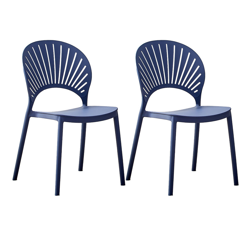 Plastic Modern Style Indoor-Outdoor Chair Open Back Dining Side Chairs
