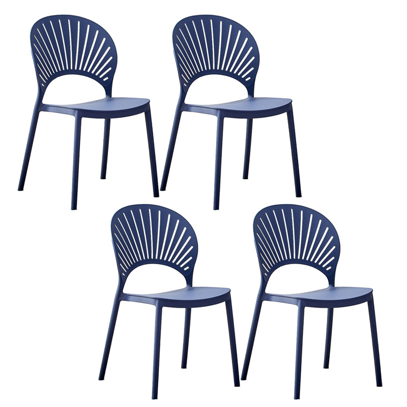Plastic Modern Style Indoor-Outdoor Chair Open Back Dining Side Chairs