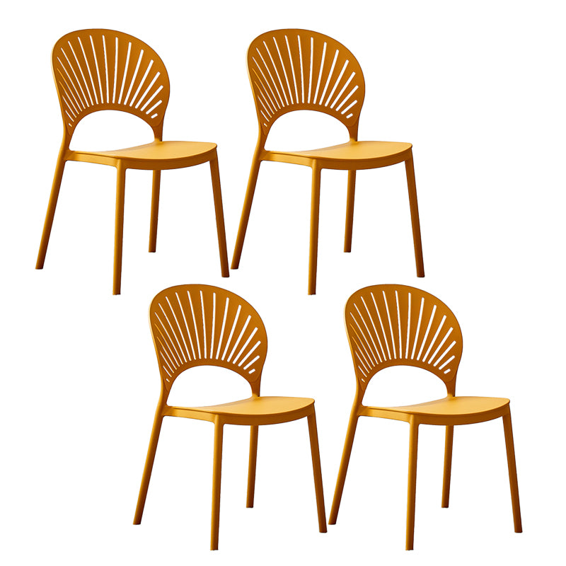 Plastic Modern Style Indoor-Outdoor Chair Open Back Dining Side Chairs