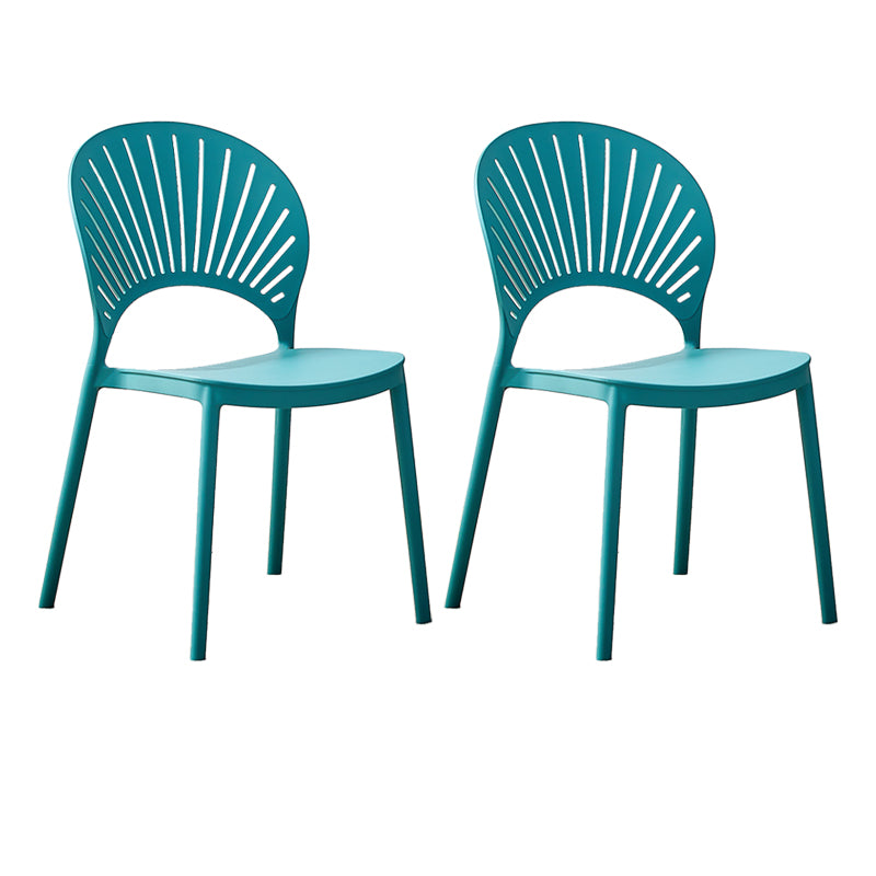 Plastic Modern Style Indoor-Outdoor Chair Open Back Dining Side Chairs