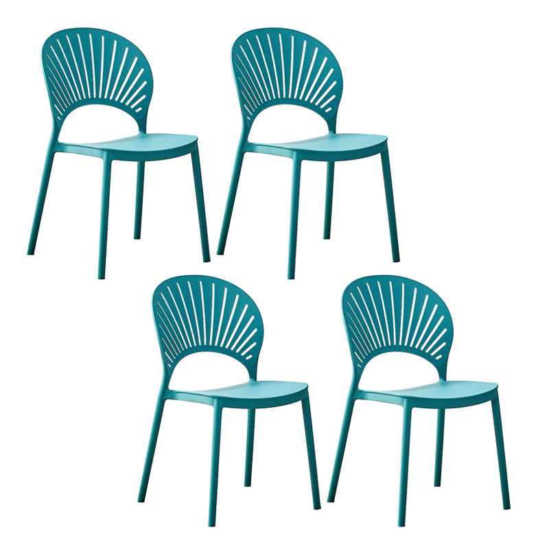 Plastic Modern Style Indoor-Outdoor Chair Open Back Dining Side Chairs