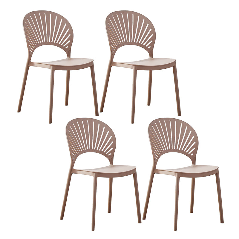 Plastic Modern Style Indoor-Outdoor Chair Open Back Dining Side Chairs