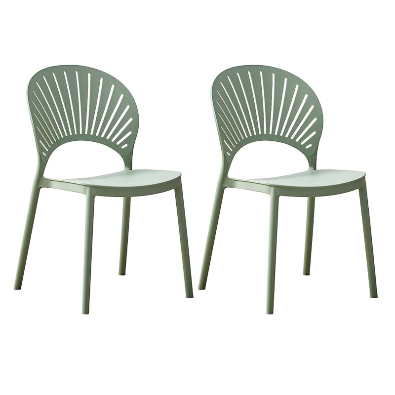 Plastic Modern Style Indoor-Outdoor Chair Open Back Dining Side Chairs