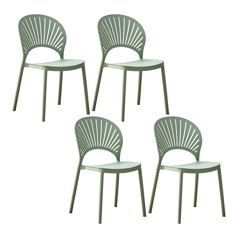 Plastic Modern Style Indoor-Outdoor Chair Open Back Dining Side Chairs