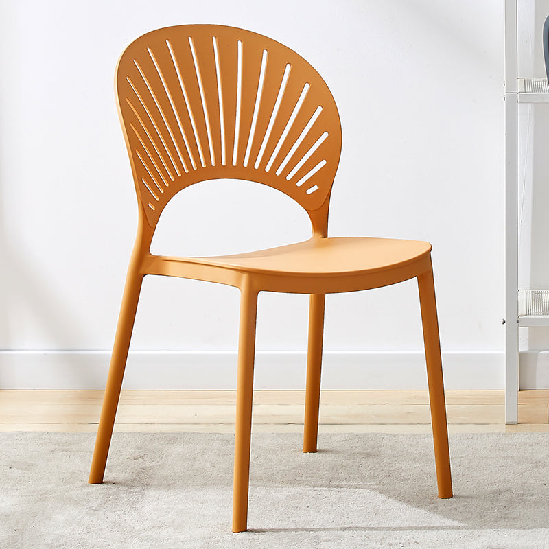 Plastic Modern Style Indoor-Outdoor Chair Open Back Dining Side Chairs
