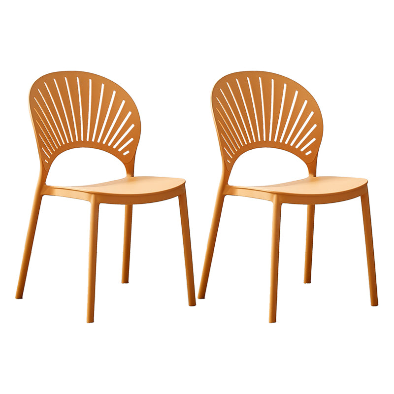 Plastic Modern Style Indoor-Outdoor Chair Open Back Dining Side Chairs