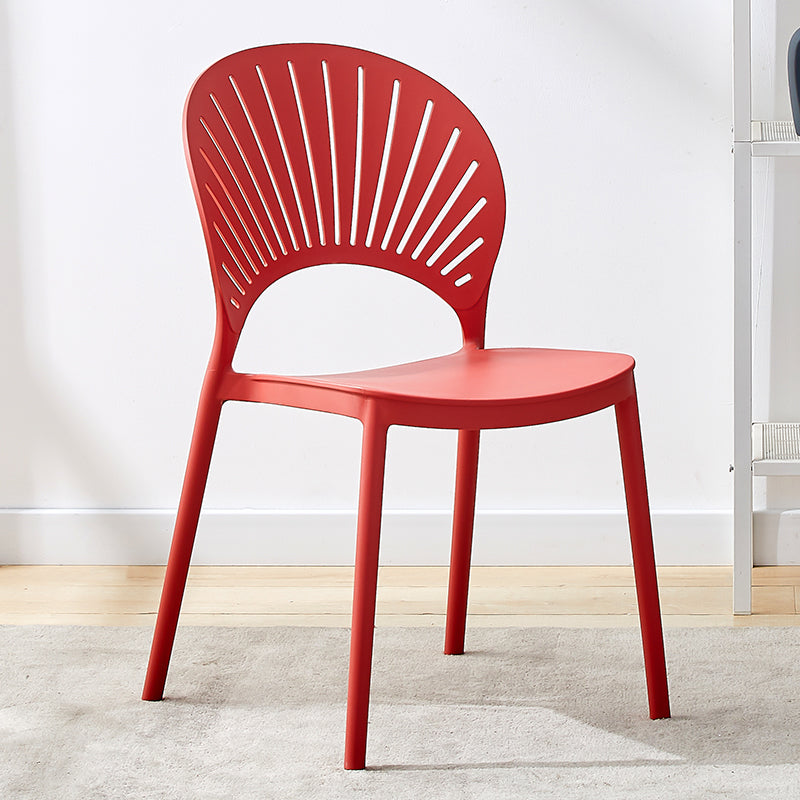Plastic Modern Style Indoor-Outdoor Chair Open Back Dining Side Chairs