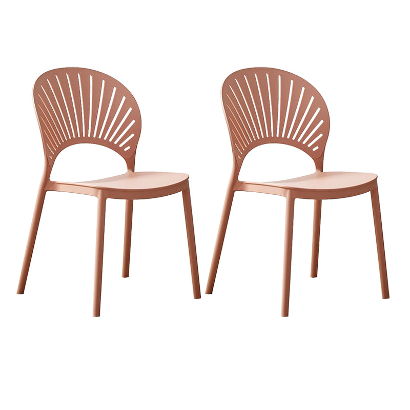 Plastic Modern Style Indoor-Outdoor Chair Open Back Dining Side Chairs