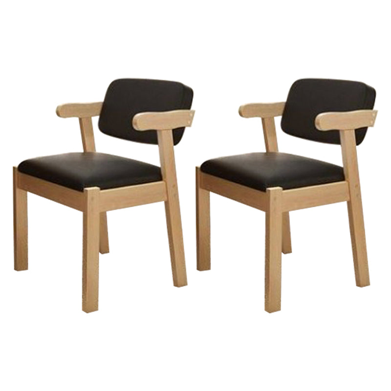 Fauteuil de salle à manger moderne en bois avec coussin de couleur, chaise d'appoint à dossier ouvert