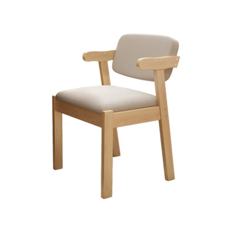 Fauteuil de salle à manger moderne en bois avec coussin de couleur, chaise d'appoint à dossier ouvert