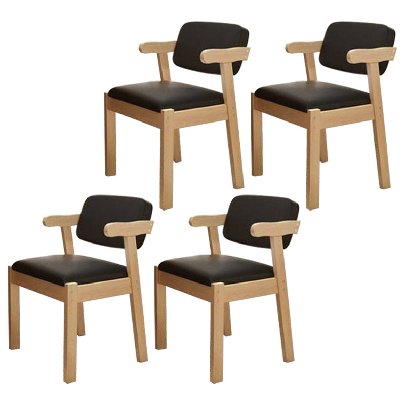 Fauteuil de salle à manger moderne en bois avec coussin de couleur, chaise d'appoint à dossier ouvert