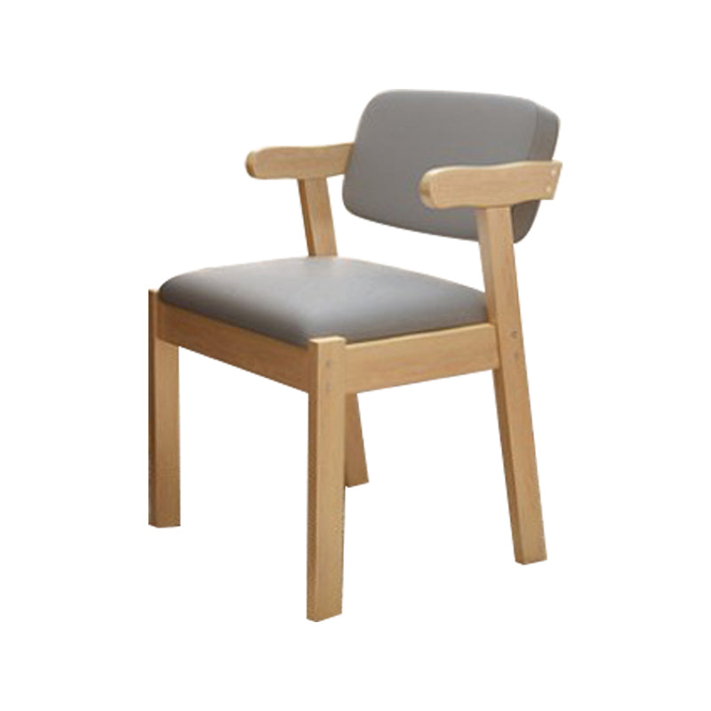 Fauteuil de salle à manger moderne en bois avec coussin de couleur, chaise d'appoint à dossier ouvert