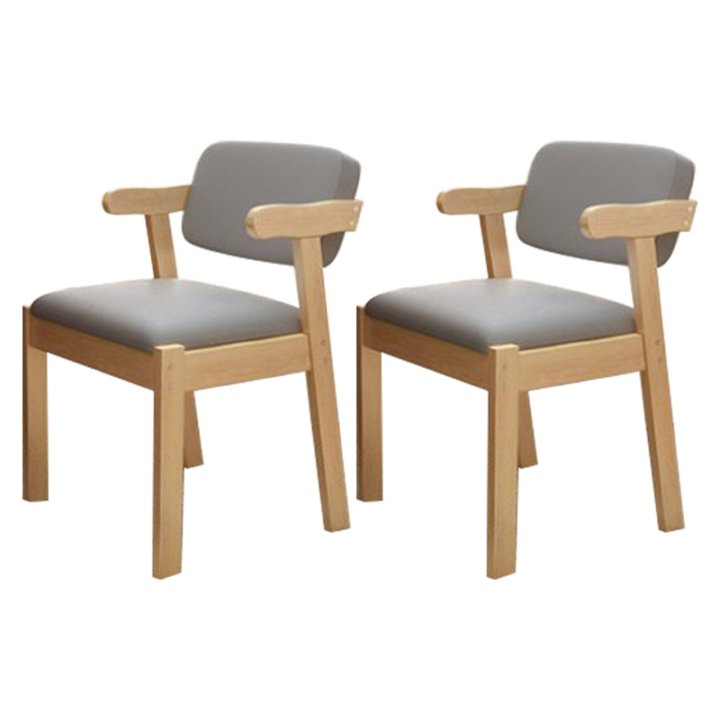 Fauteuil de salle à manger moderne en bois avec coussin de couleur, chaise d'appoint à dossier ouvert