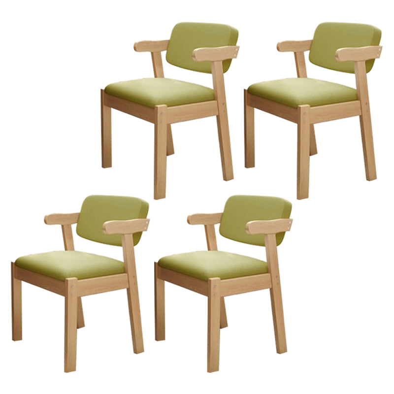 Fauteuil de salle à manger moderne en bois avec coussin de couleur, chaise d'appoint à dossier ouvert
