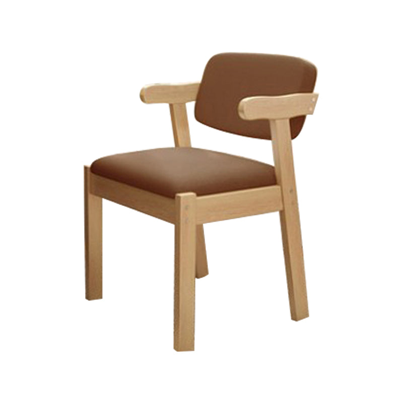 Fauteuil de salle à manger moderne en bois avec coussin de couleur, chaise d'appoint à dossier ouvert
