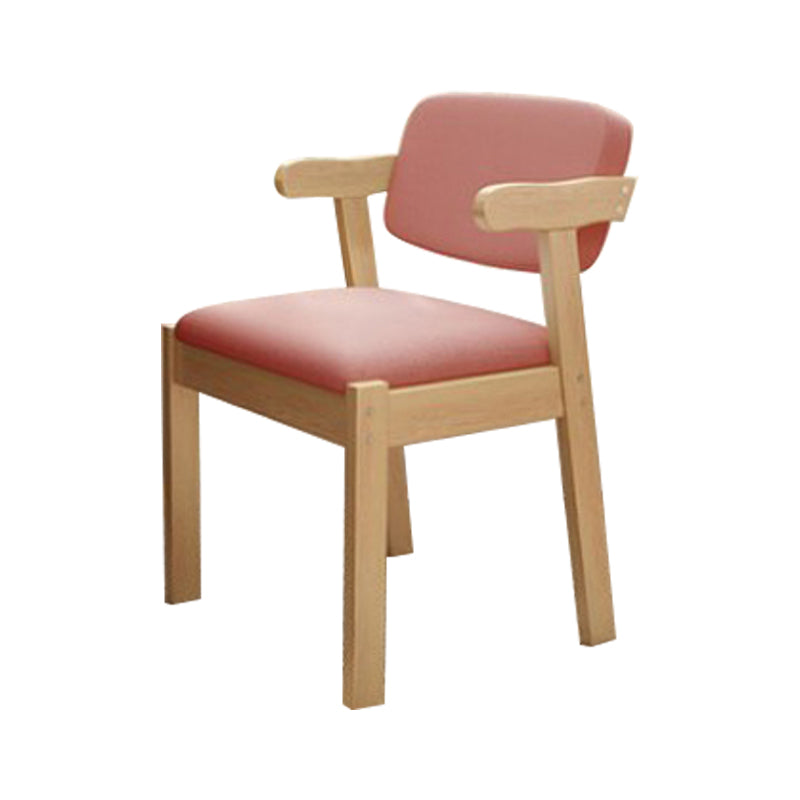 Fauteuil de salle à manger moderne en bois avec coussin de couleur, chaise d'appoint à dossier ouvert