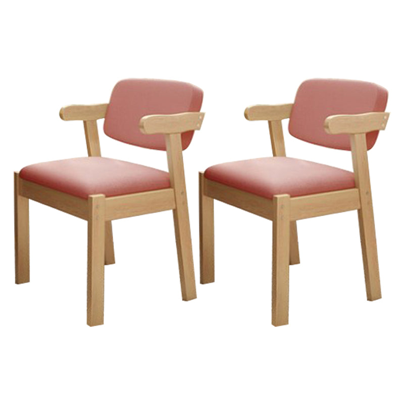 Fauteuil de salle à manger moderne en bois avec coussin de couleur, chaise d'appoint à dossier ouvert