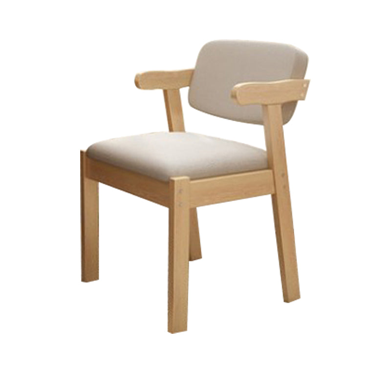Fauteuil de salle à manger moderne en bois avec coussin de couleur, chaise d'appoint à dossier ouvert