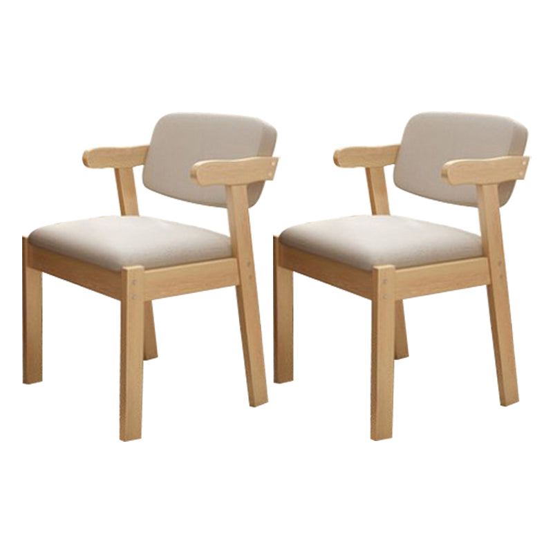 Fauteuil de salle à manger moderne en bois avec coussin de couleur, chaise d'appoint à dossier ouvert