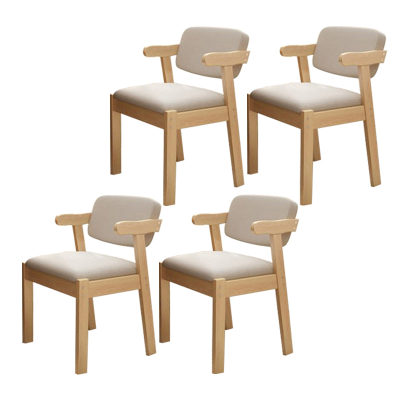 Fauteuil de salle à manger moderne en bois avec coussin de couleur, chaise d'appoint à dossier ouvert