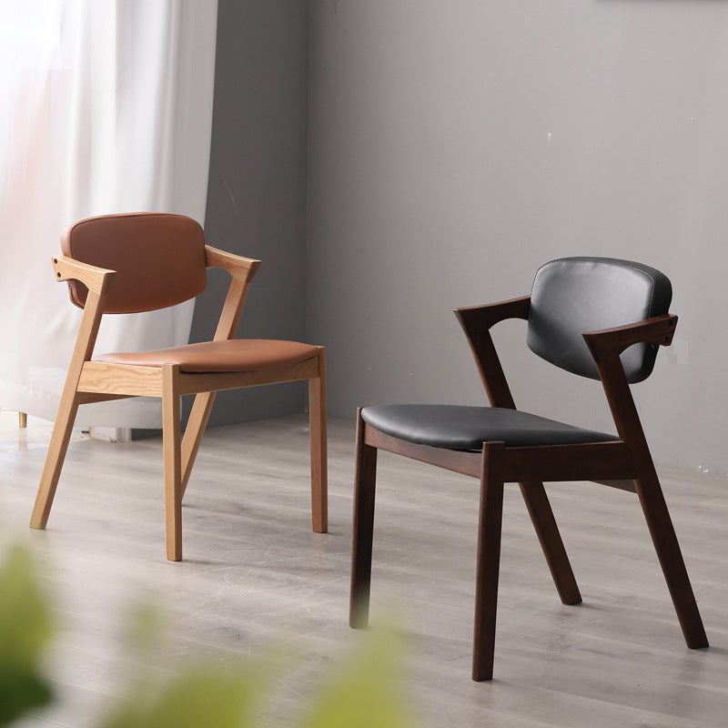 Fauteuil de salle à manger en bois massif de Style moderne, chaise de salle à manger à dossier ouvert pour un usage domestique